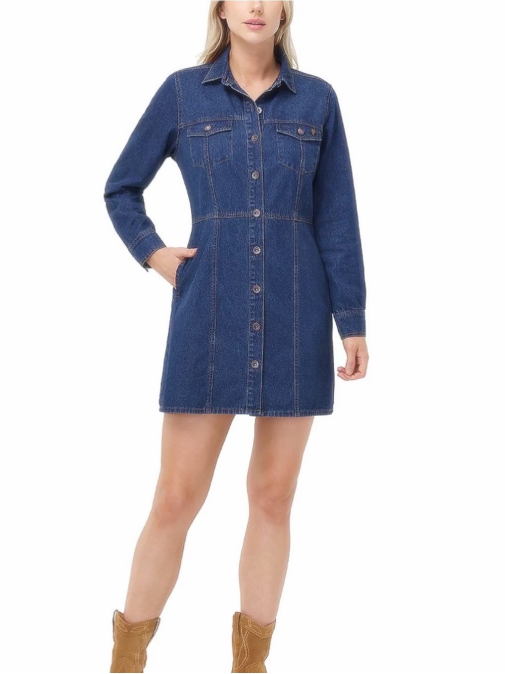 Frye Indigo Denim Button-Front Dress